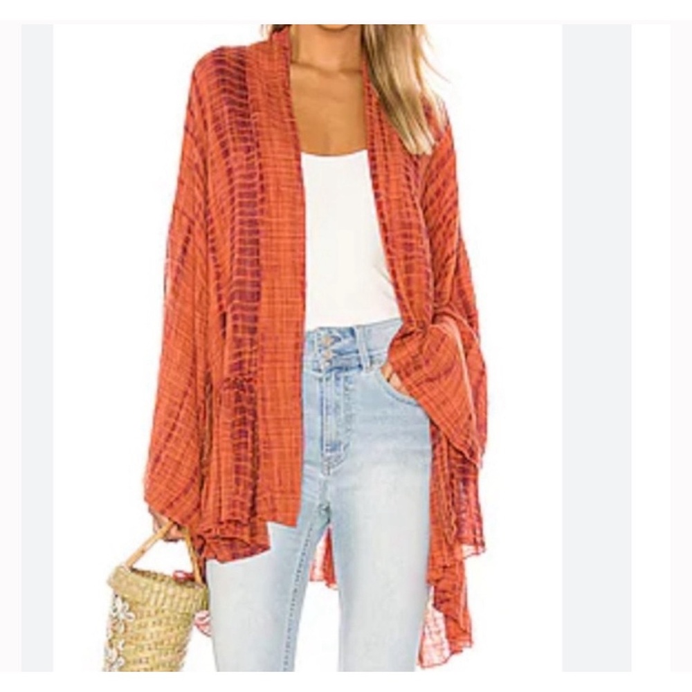 Free People One Sashi Tie Dye Kimono | Size XS/S | Red/Rust